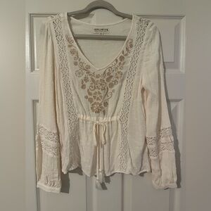 Idyllwind Romance Floral Embroidered Swiss Dot Blouse